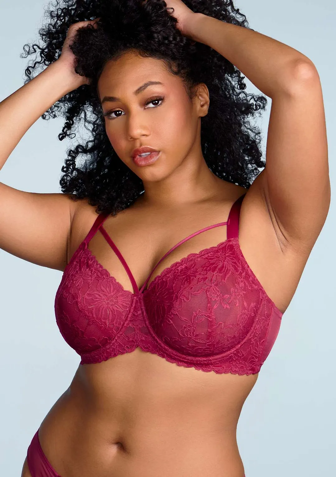 Pretty In Petals Black Unlined Strappy Lace Bra