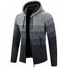 💥2025 New Arrivals!Men's Sweater Striped Contrast Color Knitted Sweater Cardigan Jacket Hoodie Sports Casual Hiking Jacket Zipper Sportswear Autumn And Winter Plus Velvet Thick Warm