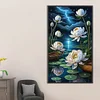 >SALE<5D DIY Full Round Drill Partial AB Diamond Painting Lotus Pond Decor 45x75cm