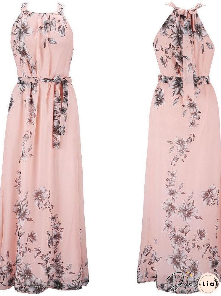 Slim Fit Sleeveless Print Dress for Women