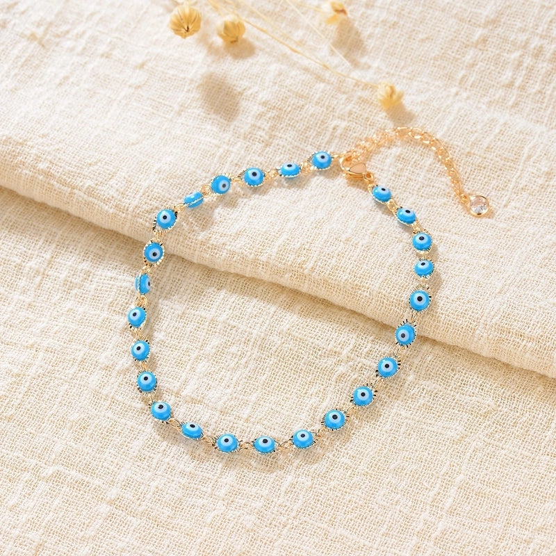 Retro Devil’s Eye Copper Plating Unisex Bracelets Anklet Necklace
