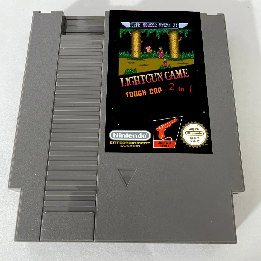 Lightgun Game 2 in 1: Tough Cop/Super Tough Cop NES For Nintendo Entertainment System Console - 8 Bit Game Cartridge