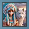 Enfant indien-peinture diamant rond-40*40cm
