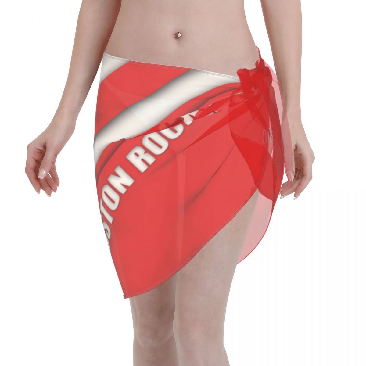 Houston Rockets Red Women's Short Beach Sarong Cover Ups
