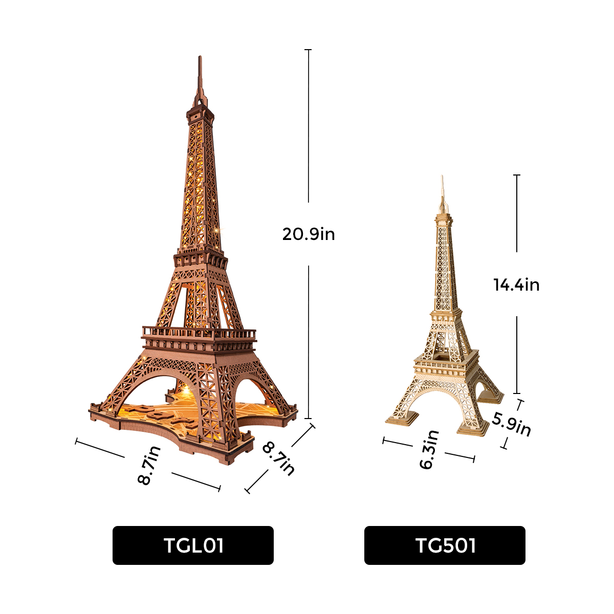 Puzzle bois 3D Robotime Eiffel Tower Tour Eiffel sur Ennapurna
