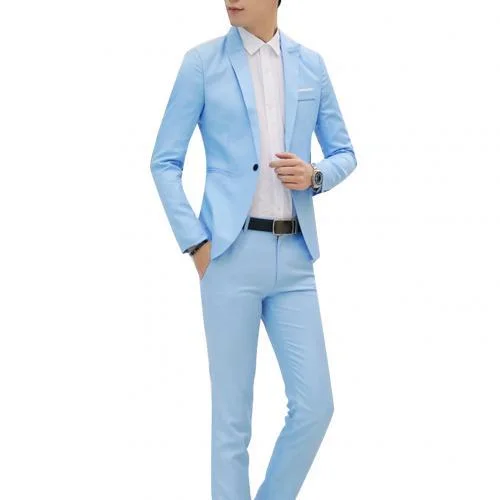 Fashion Mens Suits with Pants Solid Men's Blazer Slim and Fits Wedding Male Groom Tuxedos suit Prom (Jacket+Pants) costume homme