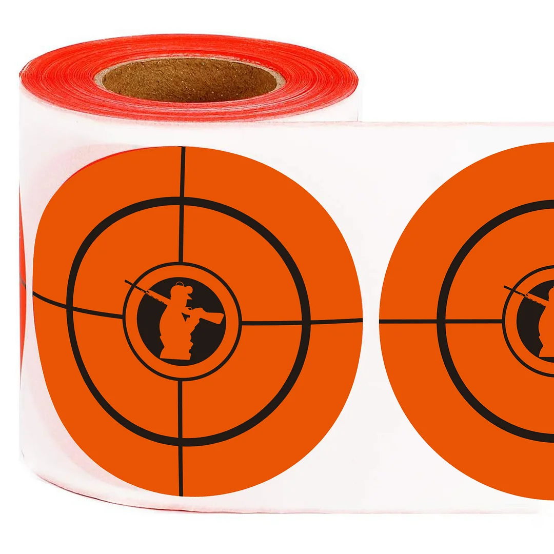 GearOZ 250PCS 3" Shooting Target Stickers Bright Orange High-Contrast Bullseye Self-Adhesive Target Paper for Handguns/Rifles/BB Guns/Pistol/Airsoft/Pellet Guns