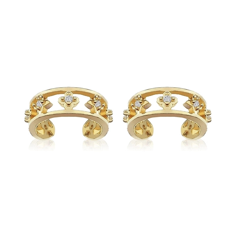 1 Pair Casual Minimalist Hexagram Heart Shape Plating Inlay Copper Zircon 18k Gold Plated Hoop Earrings Drop Earrings Ear Cuffs