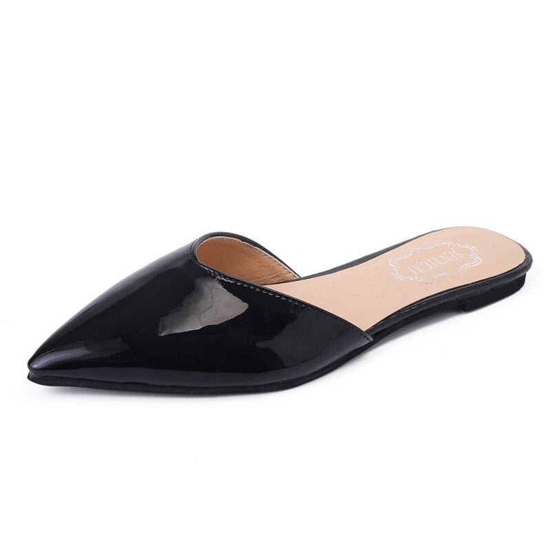 Women Slippers Fashion Pointed Flat Shoes 2021 Summer Solid Color Simplicity  Slip on Leisure Ladies External Wear Women Shoes