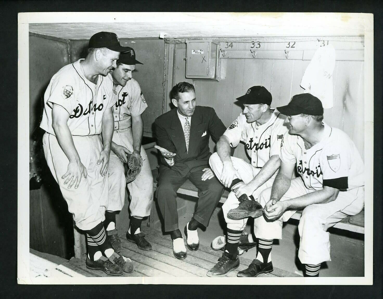 1951 Type 1 Press Photo Poster painting Gehringer Priddy Robinson Rolfe Trout Detroit Tigers