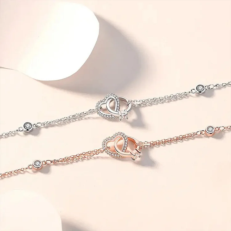 For Love - Interlocking Heart & Ring Bracelet & Necklace