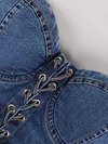 Denim Lace-Up Vest Top