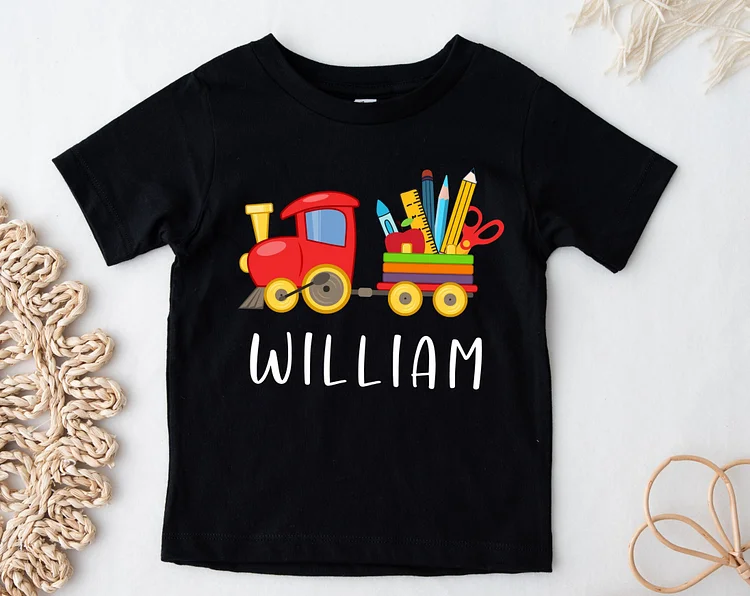 Personalized Train Kids Back to School,Kindergarten First Day of School T-Shirt|S72