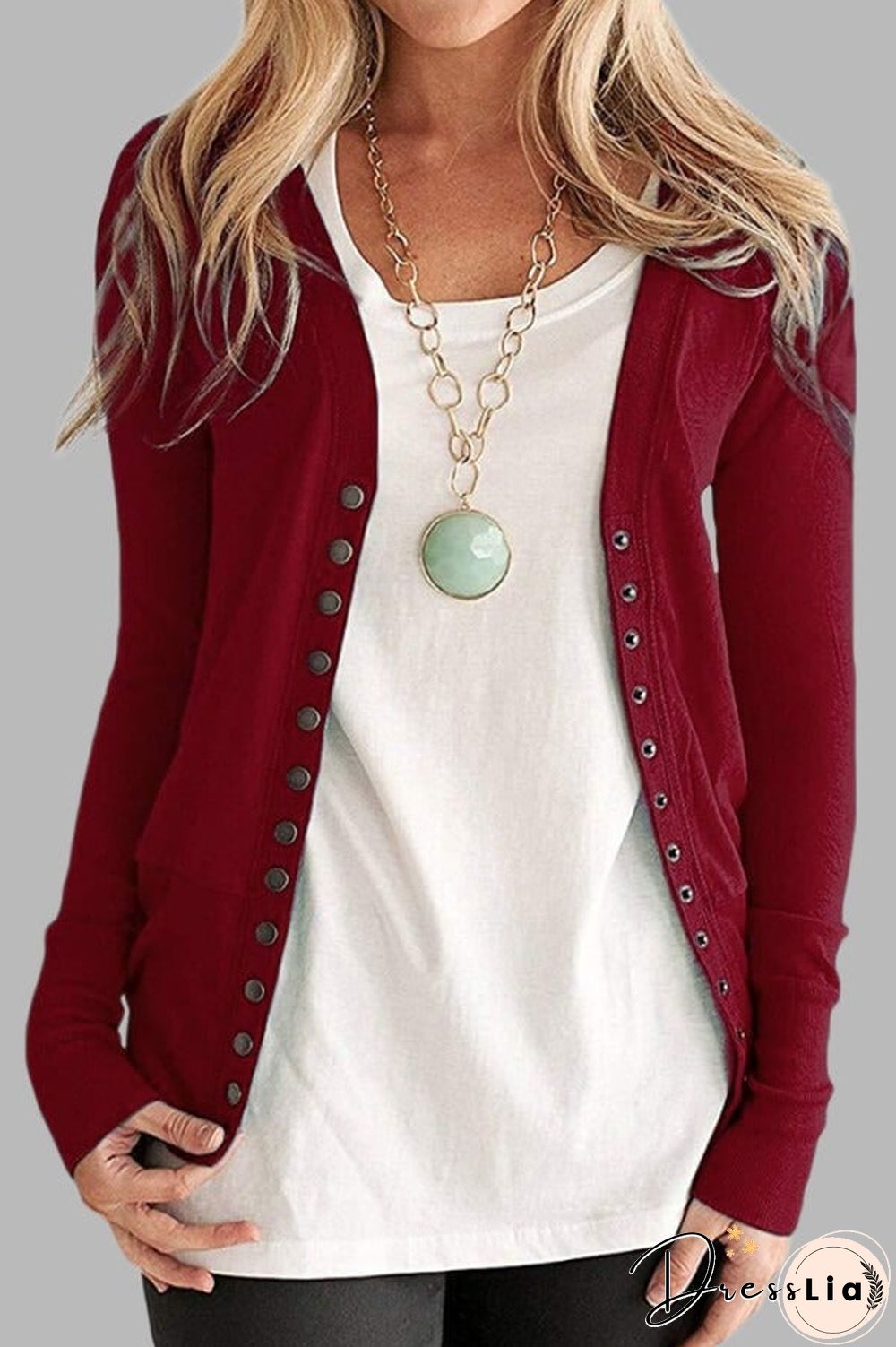 Casual Solid Color Regular Button Cardigan