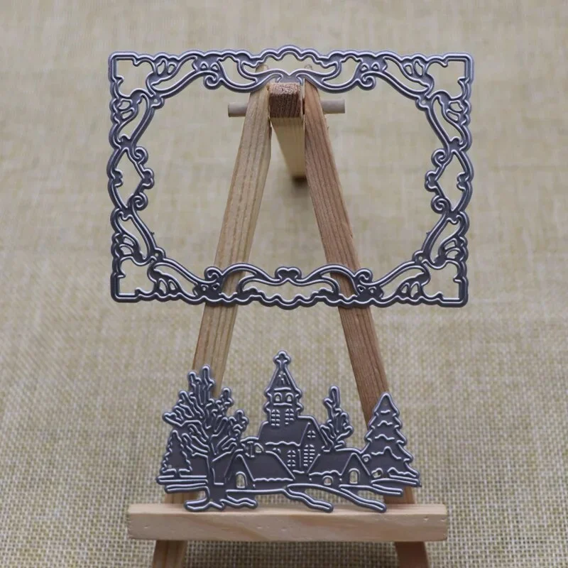 Nigikala Frame Lace Rectangle Metal Cutting Dies DIY Scrapbooking Photo Album Decorative Embossing Stencil Paper Card Crafts