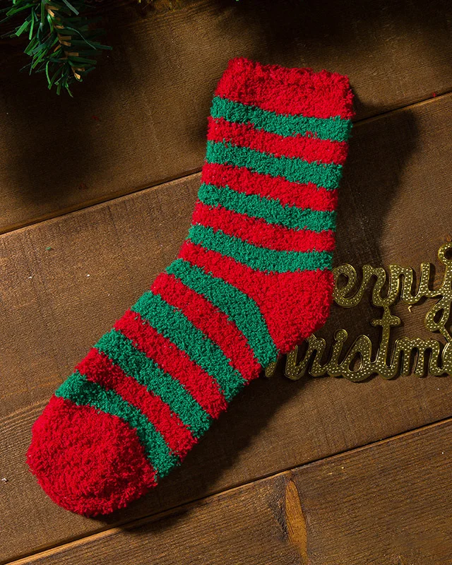Christmas Cute Floor Sleeping Socks Coral Velvet Socks