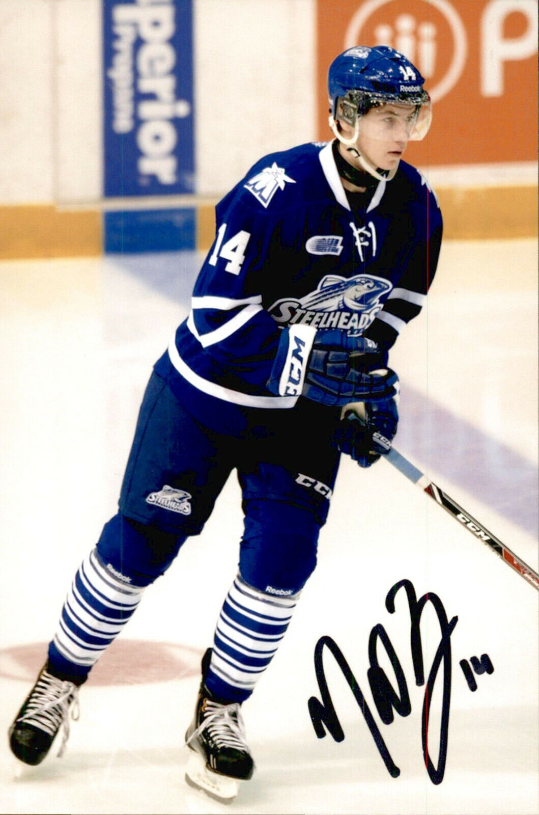 Nathan Bastian SIGNED 4x6 Photo Poster painting MISSISSAUGA STEELHEADS / NEW JERSEY DEVILS #2