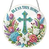 4Pcs Diamond Painting Flower Window Pendants Suncatcher Hanging Kits for Home Porch Farmhouse