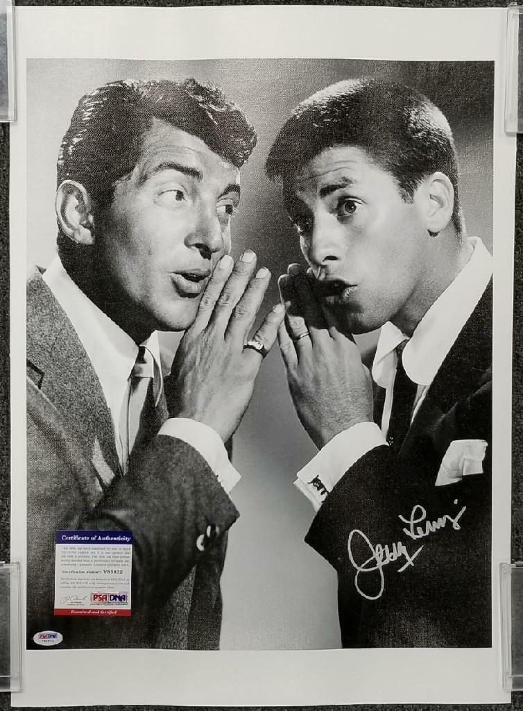 Jerry Lewis signed 16x20 Canvas Photo Poster painting Autograph 1 w/ Dean Martin ~ PSA/DNA COA