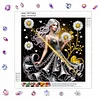 Special Shape Rhinestone Diamond Painting Kit(Black Gold Daisy Beauty)