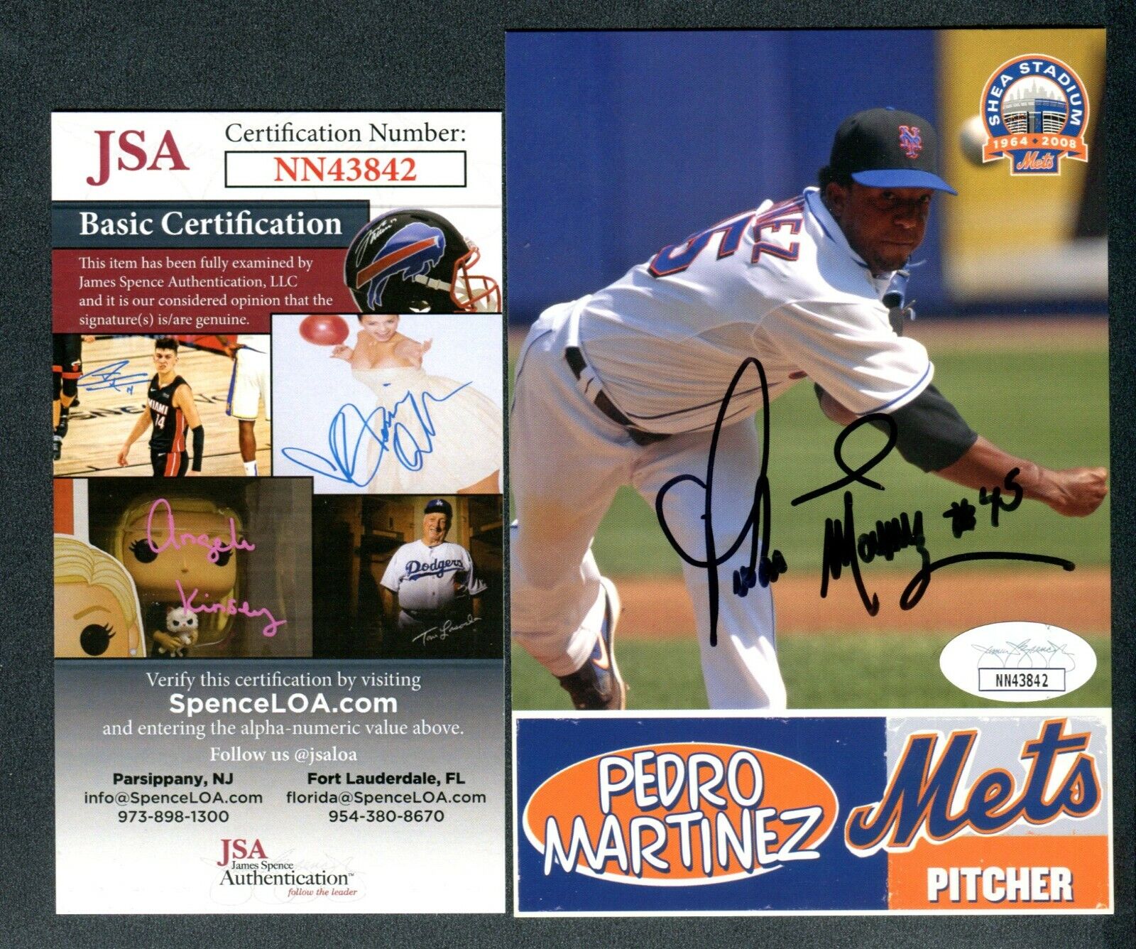 JSA Pedro Martinez Autographed Signed 3.75x5.5 Postcard New York Mets TRB 685