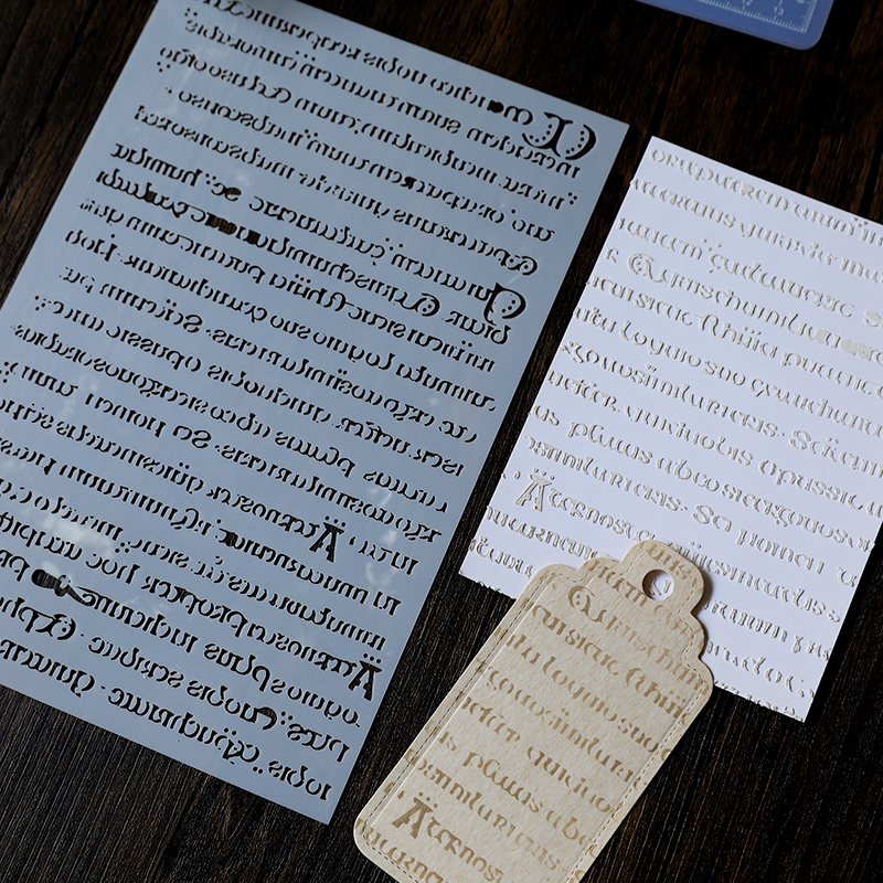 Journalsay Vintage Hollow Plastic Material Painting Aid Template Stencils 