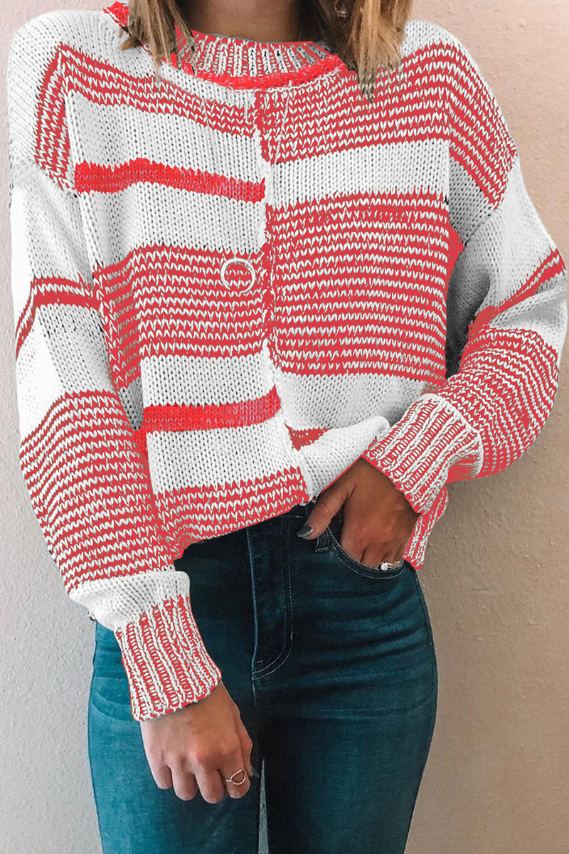 Round Neck Stitching Sweater