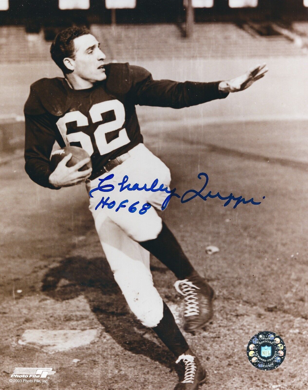 Signed 8x10 CHARLEY TRIPPI HOF 68