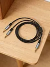 1/8in TRS Stereo Splitter Cable Male To Dual Male 3.5mm Y-Splitter Stereo Audio Cable for Speakers Headphone Cell Phone PC Laptop