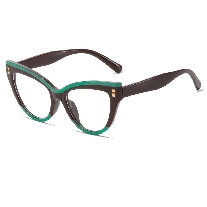 Retro Color Block Pc Square Full Frame Optical Glasses