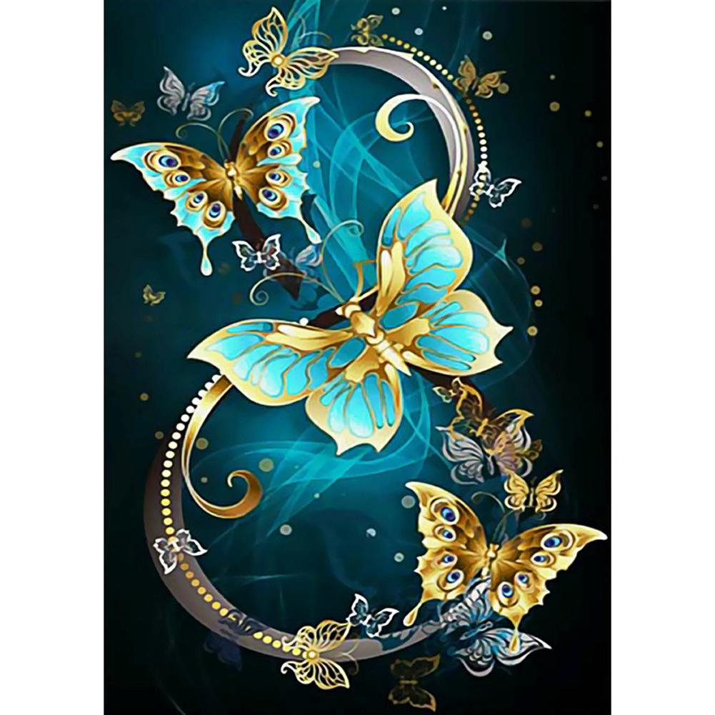 

(Multi Size) Butterfly Round/Square Drill Diamond Painting, Round diamond 30*40cm, 501 Original