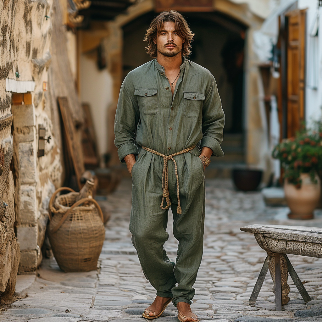 Linen Casual Jumpsuit-inspireuse