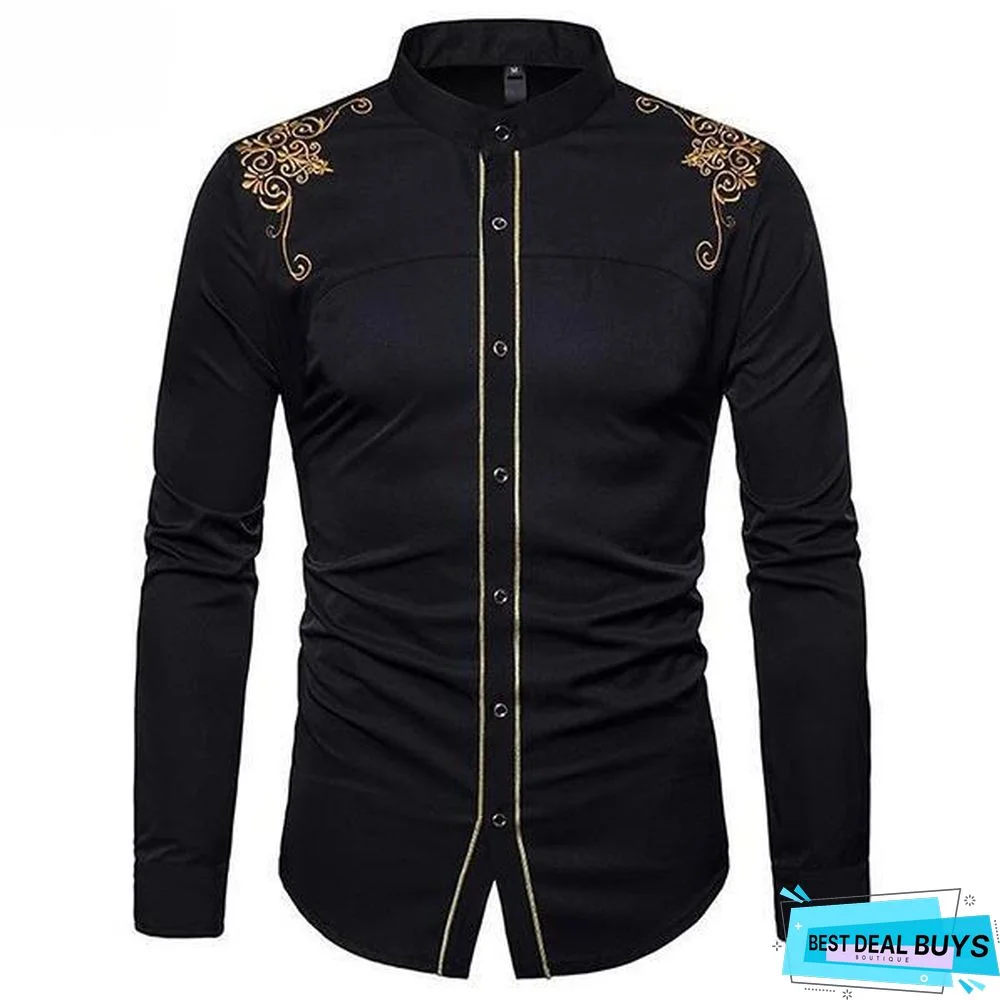 Men's Embroidered Long Sleeve Shirts