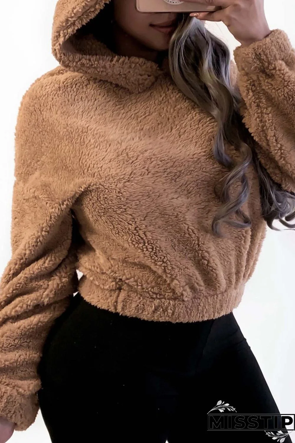 Brown Fashion Casual Solid Basic Tops