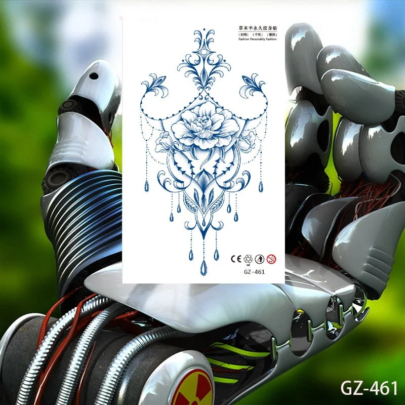 Drop Shipping Temporary Tattoo Stickers Sexy Flowers Juice Ink Lasting Girl Arm Neck Back Waist Buttocks Fake Tatoo Hot Sale DIY