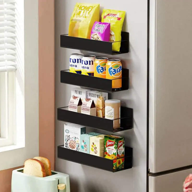 Magnetic Spice Rack Organizer, Moveable Fridge Spice Shelves