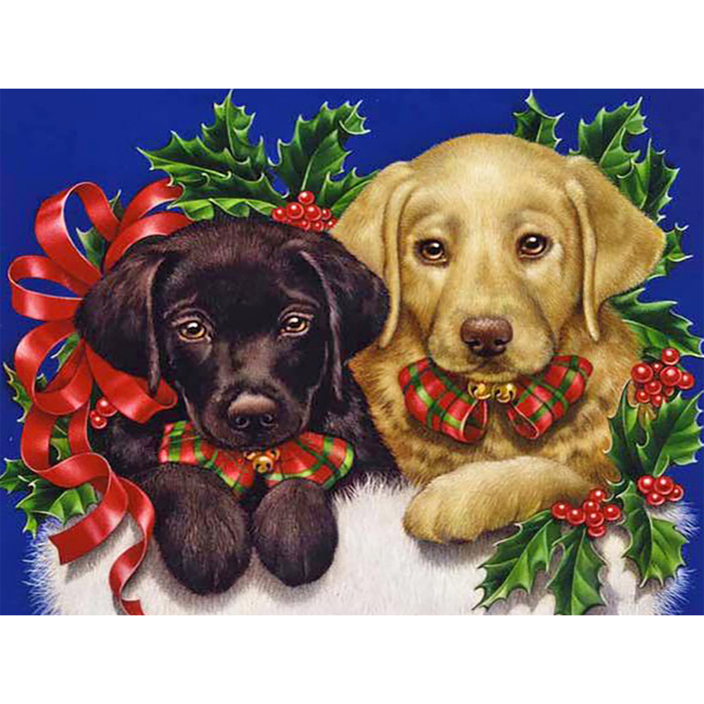 

Christmas Dog - Round Drill Diamond Painting - 40*30CM, 501 Original