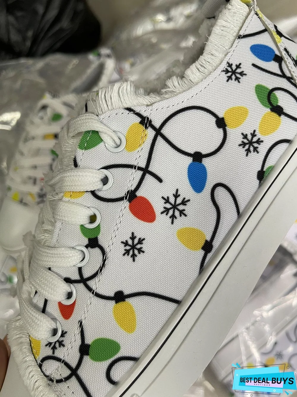 Colorful Print Lace-Up Canvas Shoes