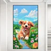 Diamond Painting-DIY Full Round Drill Dog Running on Grass(40x70cm)