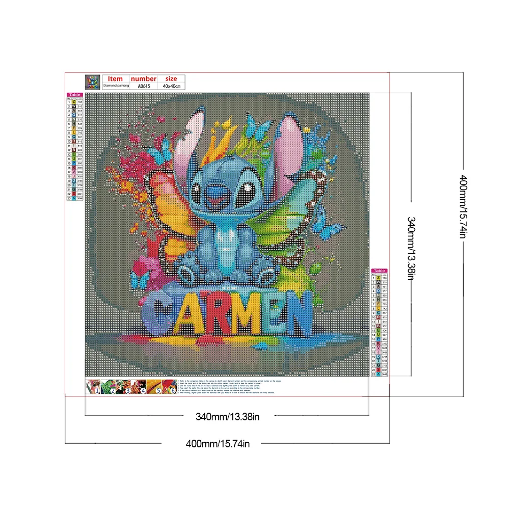 Full Round Diamond Painting 40*40cm - Butterfly Stitch