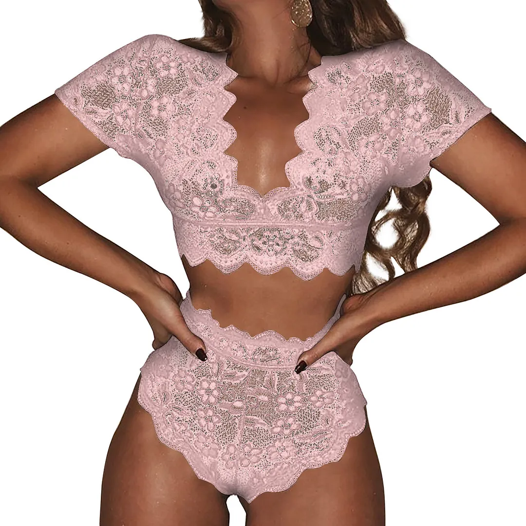 Churchf Sex Lingerie Sexy Lace Hook Splicing Lingerie Sex Set