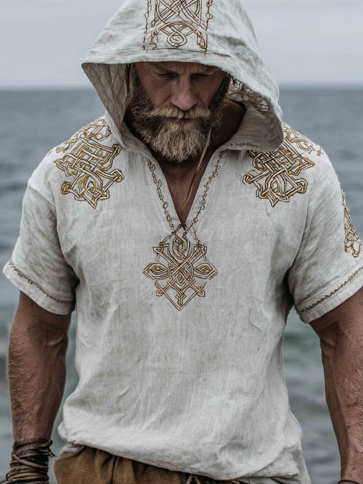 Men's Viking Inspired Yggdrasil Totem Short Sleeve Hoodie / Rvogue / Rvogue