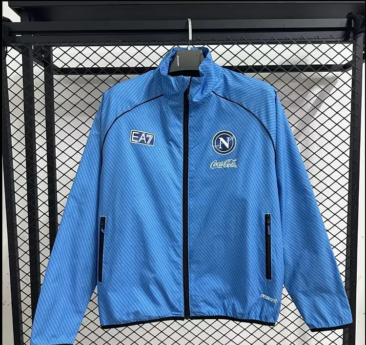 25-26 Naples pad printing blue waterproof windbreaker 1:1 Thailand quality