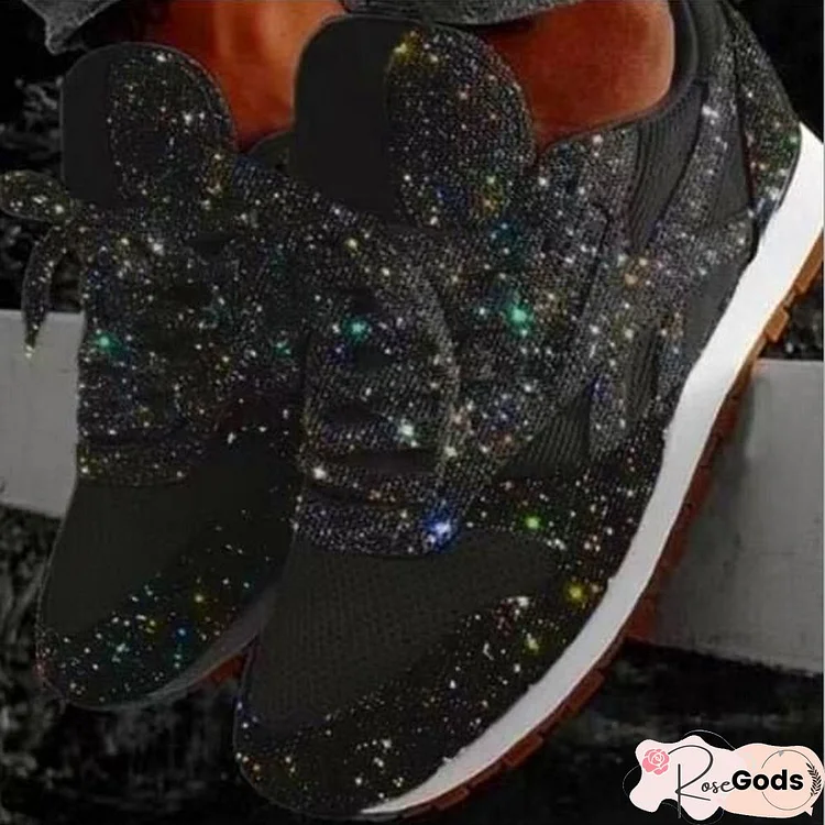 Women Muffin Rhinestone New Crystal Platform Sneakers