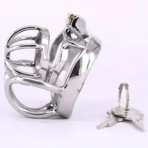 pornhint Pornhint Male Cage Metal Curved Testicle Restraints Gear Chastity Device Stainless Steel