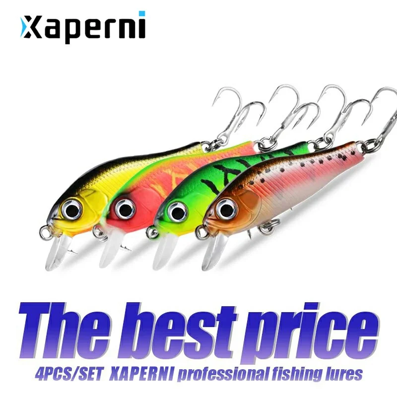 Xaperni Hot sales 4pcs/set 3.5cm 2.3g Silent fix weight model fishing lures hard bait minnow quality professional tackle