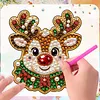 6PCS  Elf Reindeer DIY Pearl Diamond Painting Christmas Fridge Magnets, Sparkling Rhinestone Refrigerator Magnet Craft Kit for Home Decor & Gifts