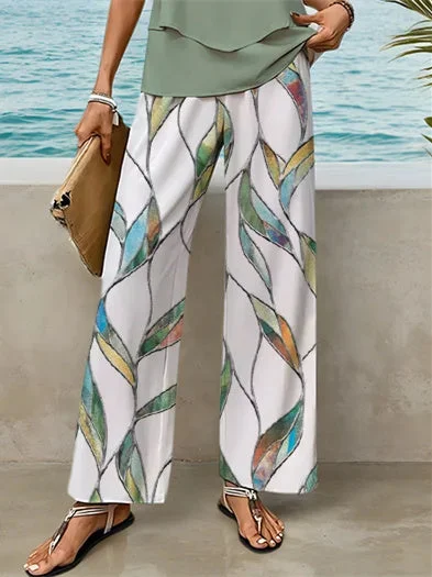 Women's Sleeveless Square Collar Graphic Printed Casual Set