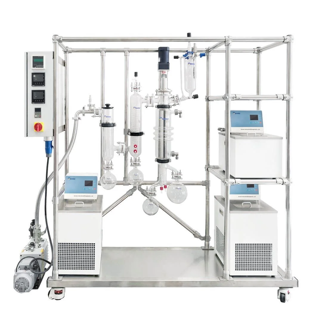 Glass Short Path Distiller or Wiped-Film Evaporators for concentration and purification of natural vitamin A vitamin E