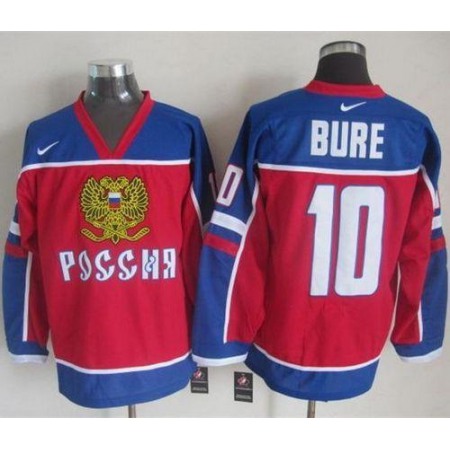 Canucks #10 Pavel Bure Red/Blue  Throwback Stitched NHL Jersey